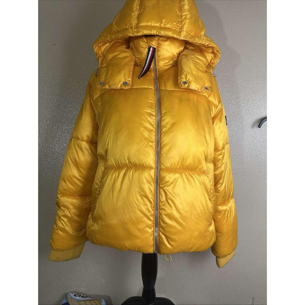 Yellow Tommy Hilfiger Jacket small yellow puffer satin‎ feel